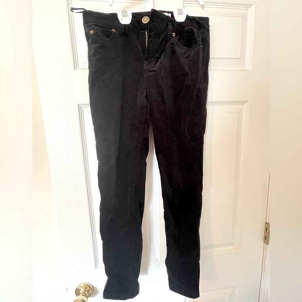 Black Faux Velvet Pants